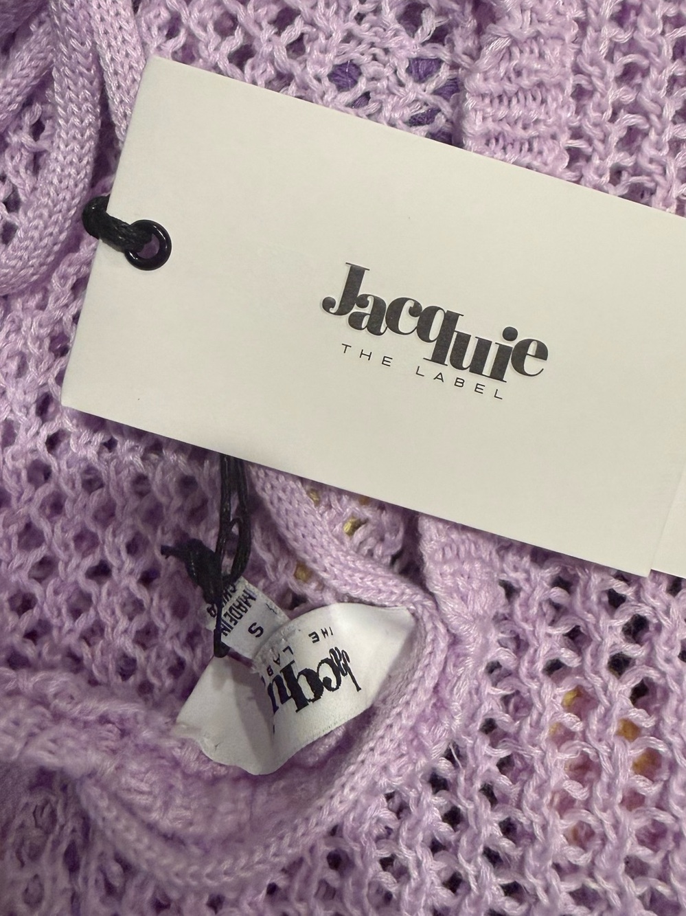 Jacquie The Label Lilac Crochet 3D Floral Maxi Dress Size S NWT - Picture 6 of 6
